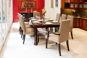 The Urban Collection fuses urban contemporary design with a bit of an Asian flare. Clean lines meet simple angular ones to create a modern yet tasteful ambiance. 
<br>
<br>Items:
<br>  Dining Table available in a 6 seater (160Wx110Dx76H cm) and 8 seater (210Wx120Dx76H cm)
<br>  Fully Upholstered Chairs & Armchairs
<br>  Sideboard/Crockery Cabinet (160Wx53Dx90H cm)