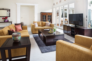 The Urban Collection fuses urban contemporary design with a bit of an Asian flare. 
<br>
<br>Items:
<br>Coffee Table (140W x 80D x 45H cm)
<br> Side Tables (55W x 55D x 65H cm)
<br>TV Sideboard (180W x 55D x 65H cm)
<br>Shown here with Urban Sofa Set
