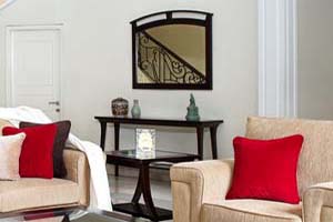 The Richmond Console & Mirror set offers Asian-influenced design. It comes with a handy shelf at the bottom.
<br> Console Size: 160x41x76 cm. Mirror Size: 120x90cm.