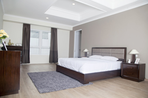 The Carlton provides the best blend of form & comfort. The upholstered paddings provides comfort, whilst softening the strong wooden frame.  Best done in darker wood tones. <br>

<br>Items: 
<br>Bed Frame with Headboard & Mattress 
<br>King size: 180 x 200 - Queen size: 160 x 200 - Single size: 100 x 190 cm 
<br>Bedside Tables (65W x 45D x 60H cm)
<br>Dresser (150W x 50D x 90H cm) & Chest of Drawers (90W x 50D x110H cm)