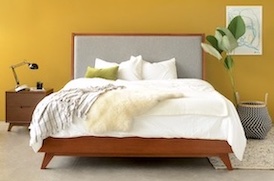 The Solna collection captures the simplicity of modern Scandinavian design and the beauty of natural wood. It offers the perfect blend of form & function with its simple aesthetics.  

<br><b>On Frame:</b> 
<br>Bed Frame with Upholstered headboard
<br>Available in King size: 180 x 200cm - Queen size: 160 x 200cm
<br>Bedside Tables (55W x 45D x 55H cm)
<br>Dresser (160W x 50D x 90H cm)
<br>Dressing Table with Stool (115W x 45D x 76H cm)
<br>Chest of Drawers (95W x 50D x 100H cm)