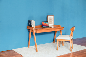 The Armadale blends Asian & Scandinavian design into one. Best done in light natural finish, it will add an easy, relaxed atmosphere to your space.

<br><b>On Frame:</b> 
<br>Study Desk (128W x 60D x 76H cm) & Chair